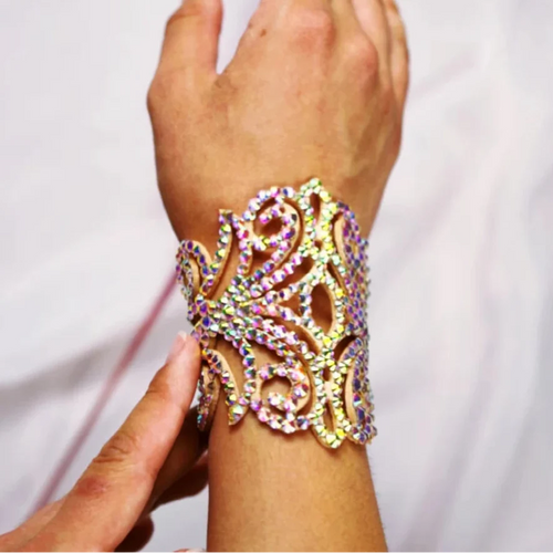 AB Rhinestone Wrap Snap Cuff | Bracelets | Wiccan Center