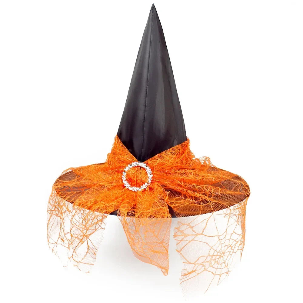 Halloween Witch Hat Gauze Costume Headwear for Adults & Children | | Wiccan Center
