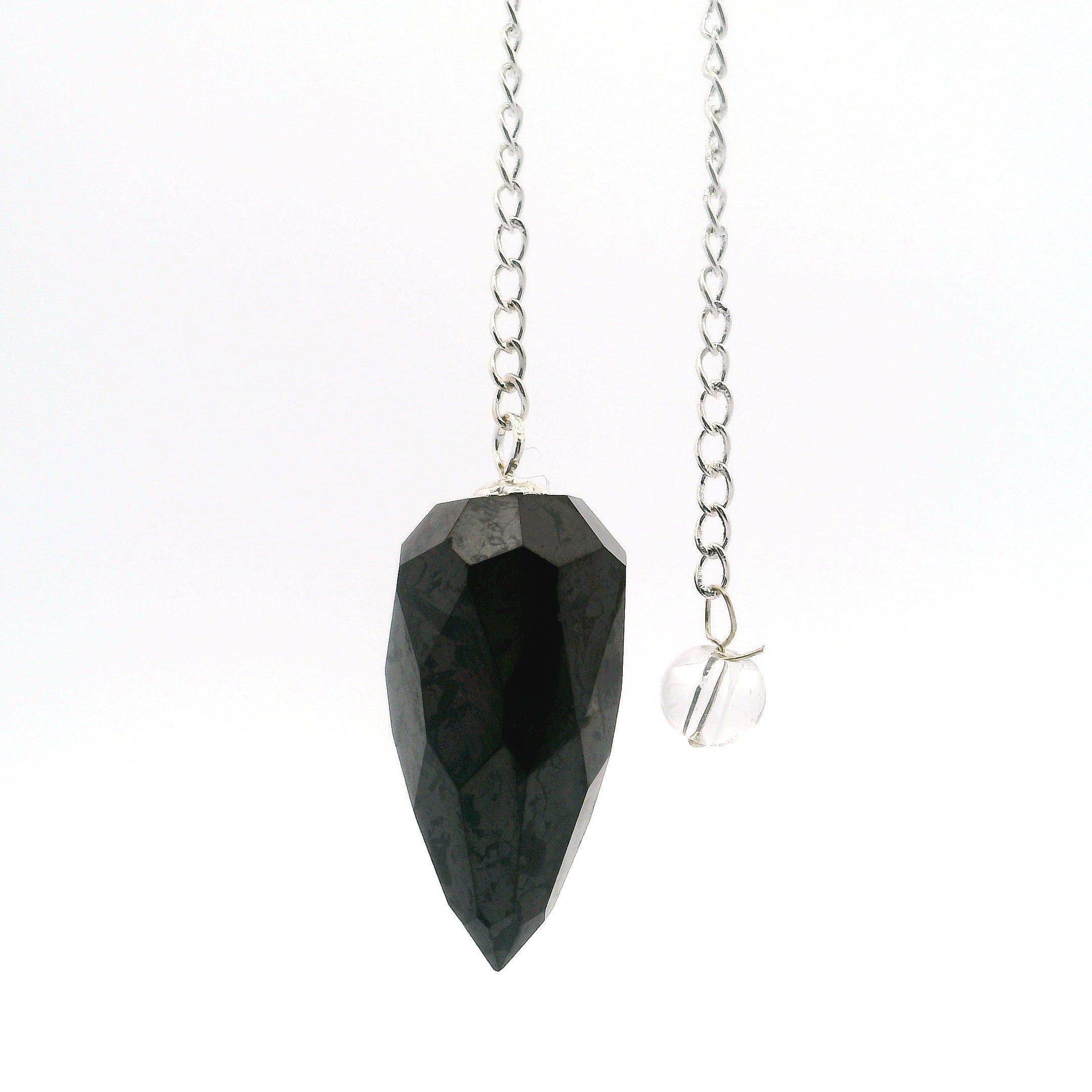 Shungite Faceted Droplet Gemstone Pendulum | Crystals & Minerals > Specimens | Wiccan Center