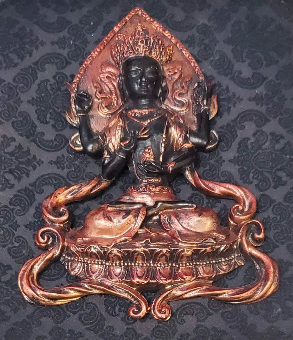 Chenrezig Wall Plaque 6" (Avalokiteshvara) Bodhisattva of Compassion | Home Decor | Wiccan Center