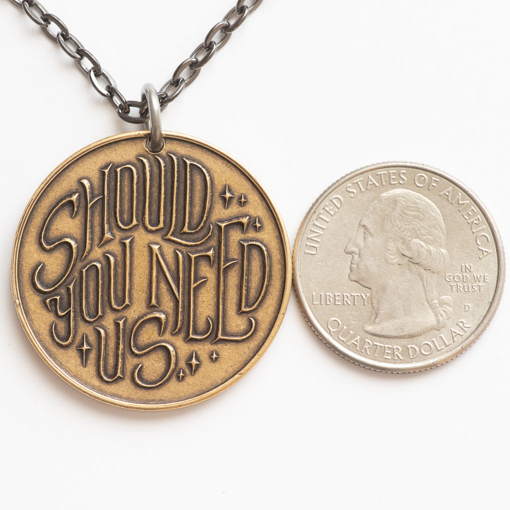 Labyrinth | Should You Need Us Necklace - Bronze Pendant | Necklaces | Wiccan Center