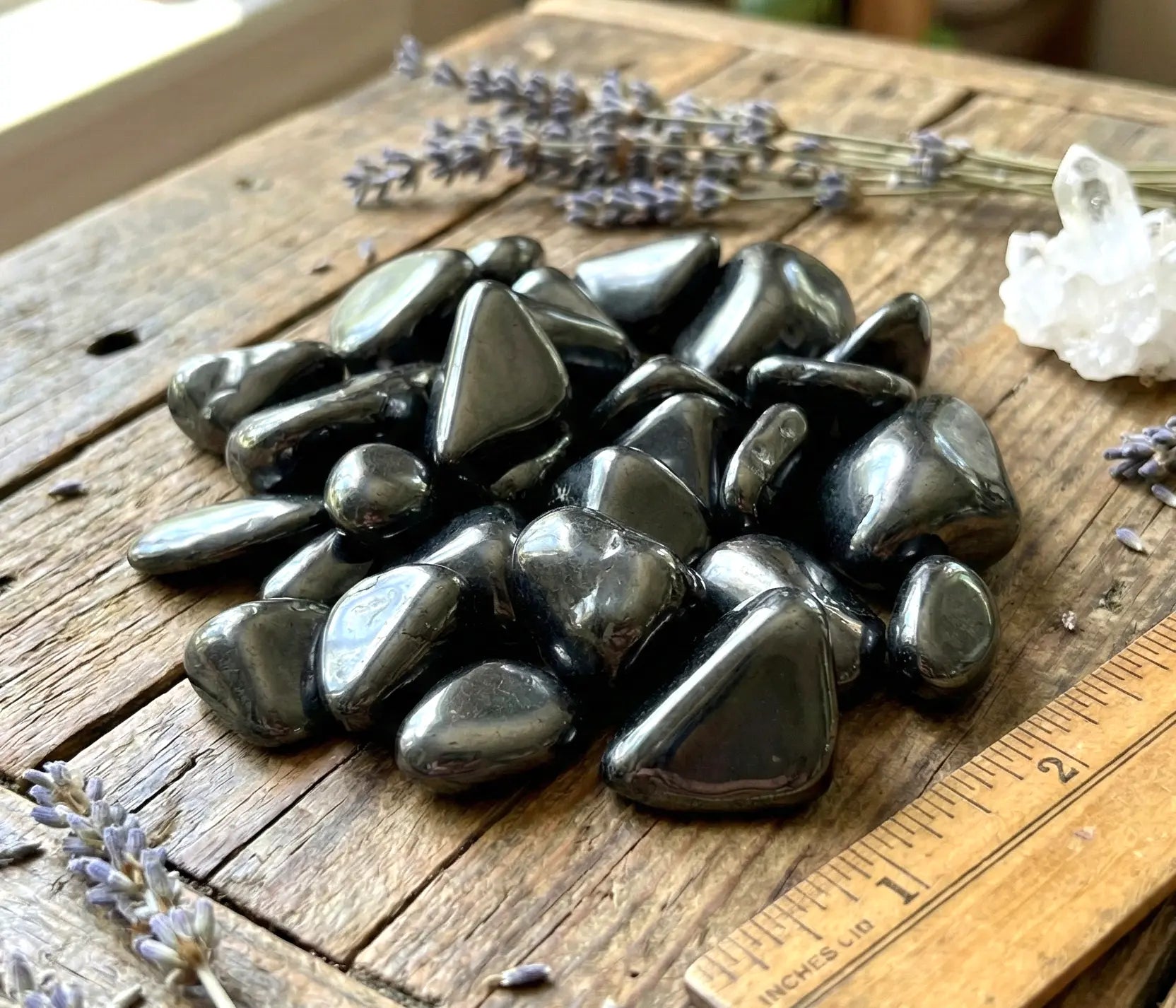 Black Shungite Tumbled Stones Mineral Karelia Russia (By The Piece or Pound) Type 2 Specimen | Home & Living > Home Decor > Home Accents > Rocks & Geodes | Wiccan Center