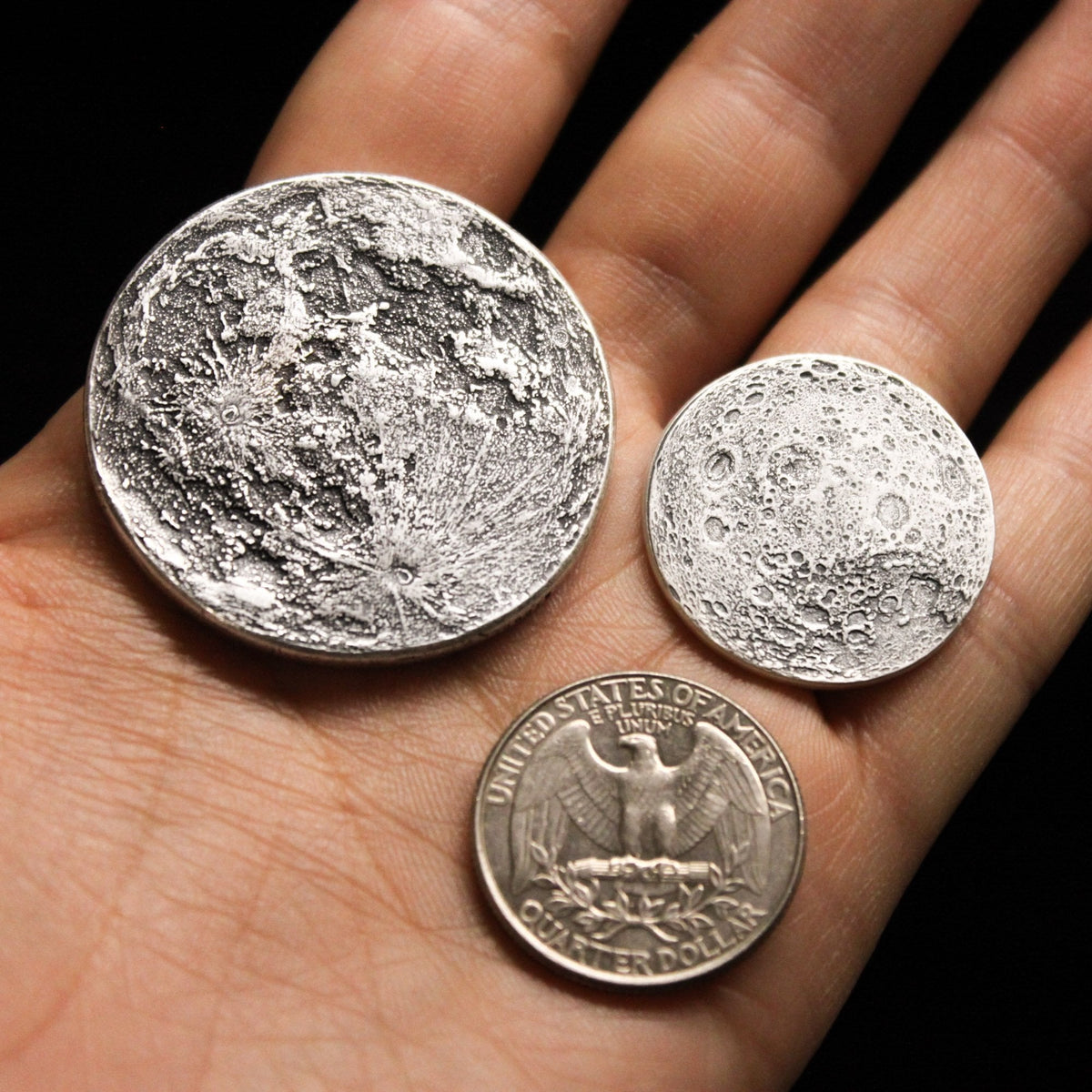Full Moon Silver Coin -  1 in / 26 mm
