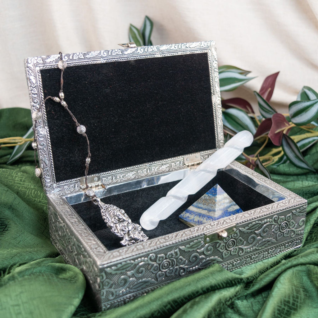 Silver OM Box | Gift Boxes & Tins | Wiccan Center