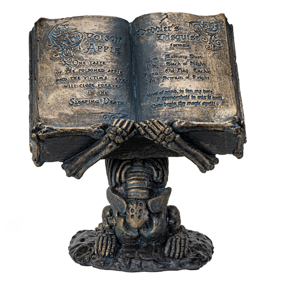 Skeleton holding Spell Book | Figurine | Wiccan Center