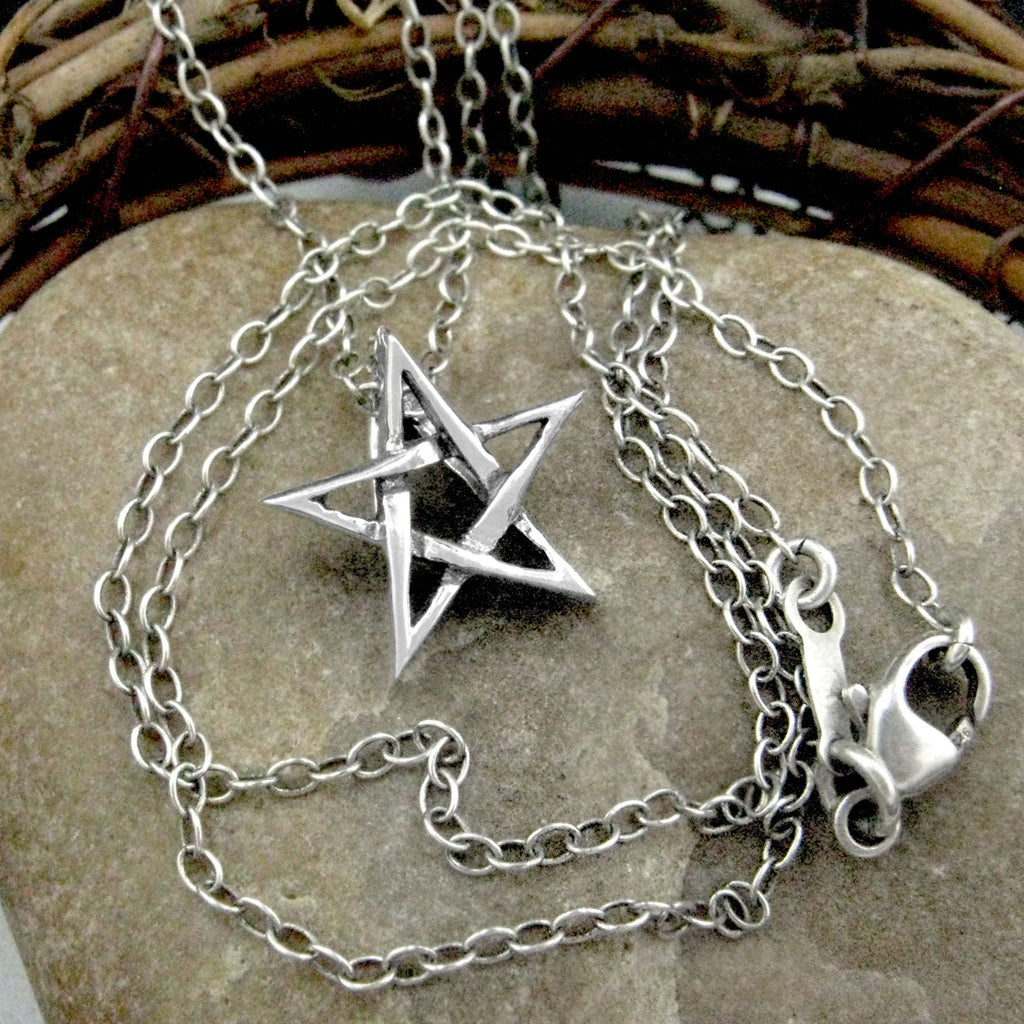 Tiny Pentagram Pendant Handmade - 925 Sterling Silver | Handmade | Wiccan Center