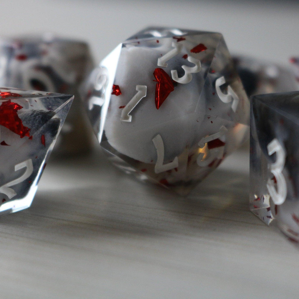 Smoke And Blood Handmade Resin DND Dice Set | Resin Dice | Wiccan Center