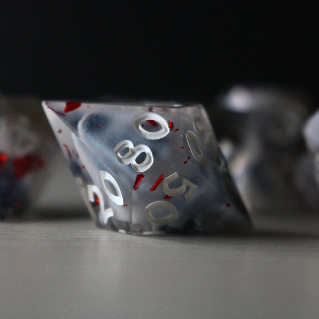Smoke And Blood Handmade Resin DND Dice Set | Resin Dice | Wiccan Center