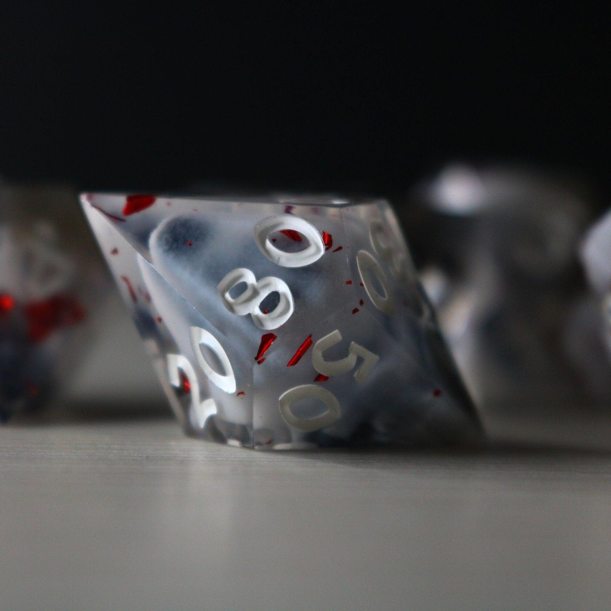 Smoke And Blood Handmade Resin DND Dice Set | Resin Dice | Wiccan Center