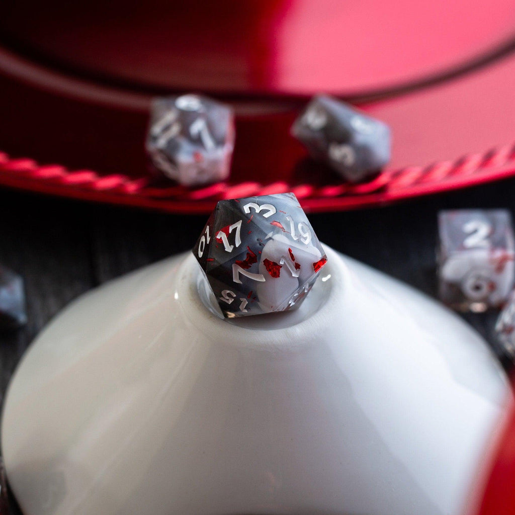 Smoke And Blood Handmade Resin DND Dice Set | Resin Dice | Wiccan Center