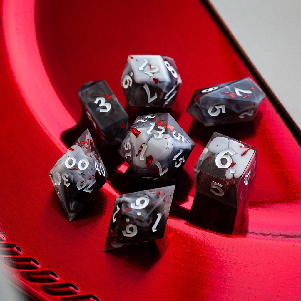 Smoke And Blood Handmade Resin DND Dice Set | Resin Dice | Wiccan Center
