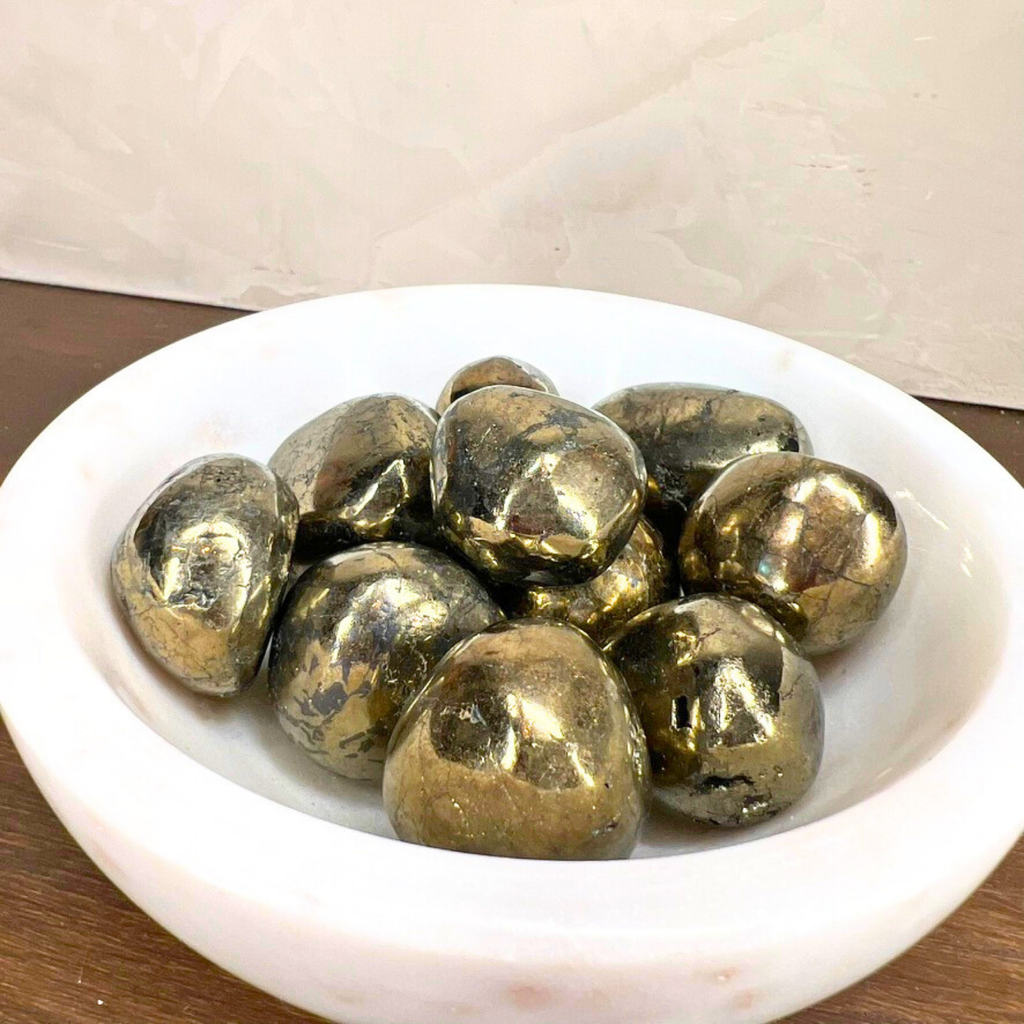Smooth Polished Pyrite Pebbles | Object | Wiccan Center