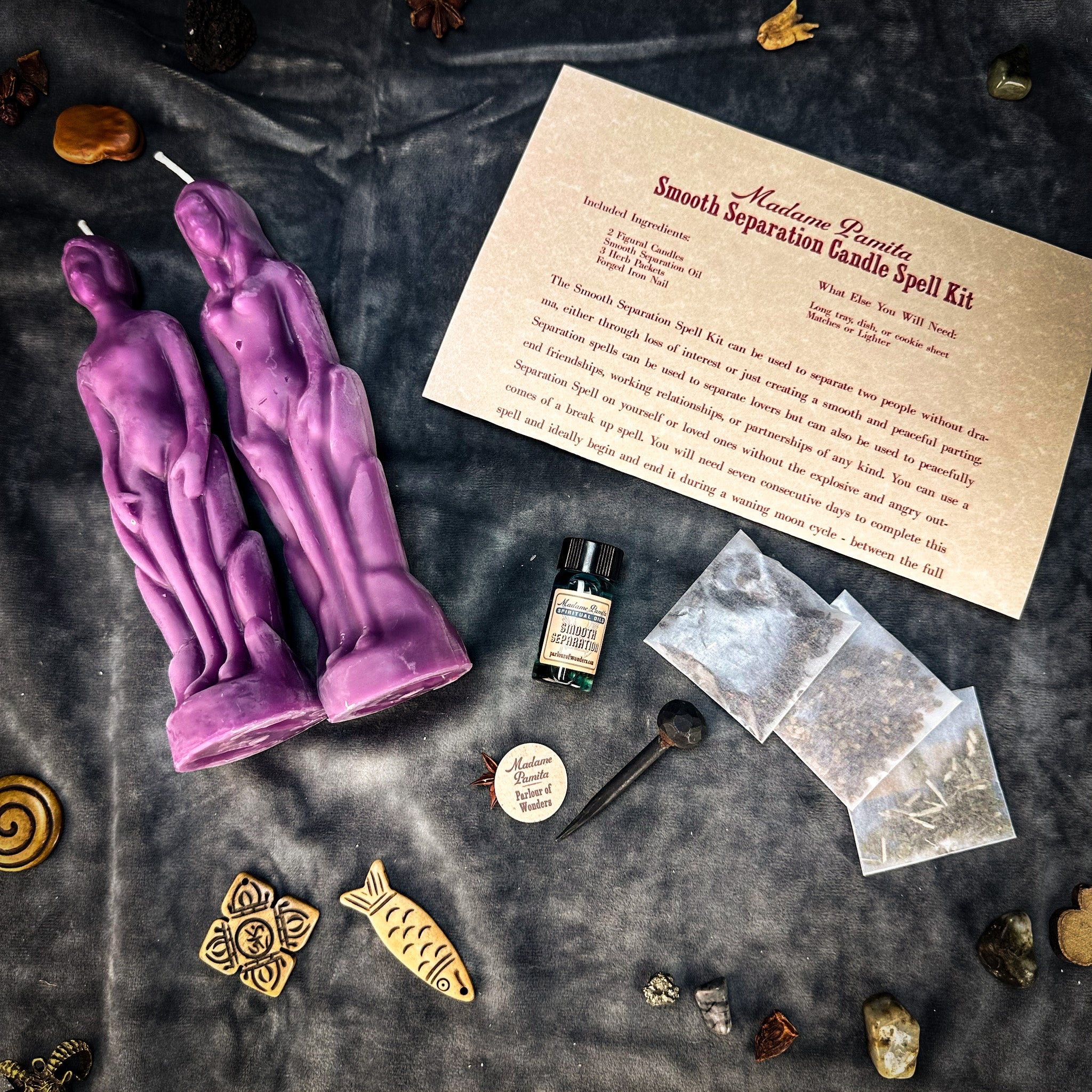 Smooth Separation Candle Spell Kit - Human/Female | Peaceful Parting | Candle Spell Kit | Wiccan Center