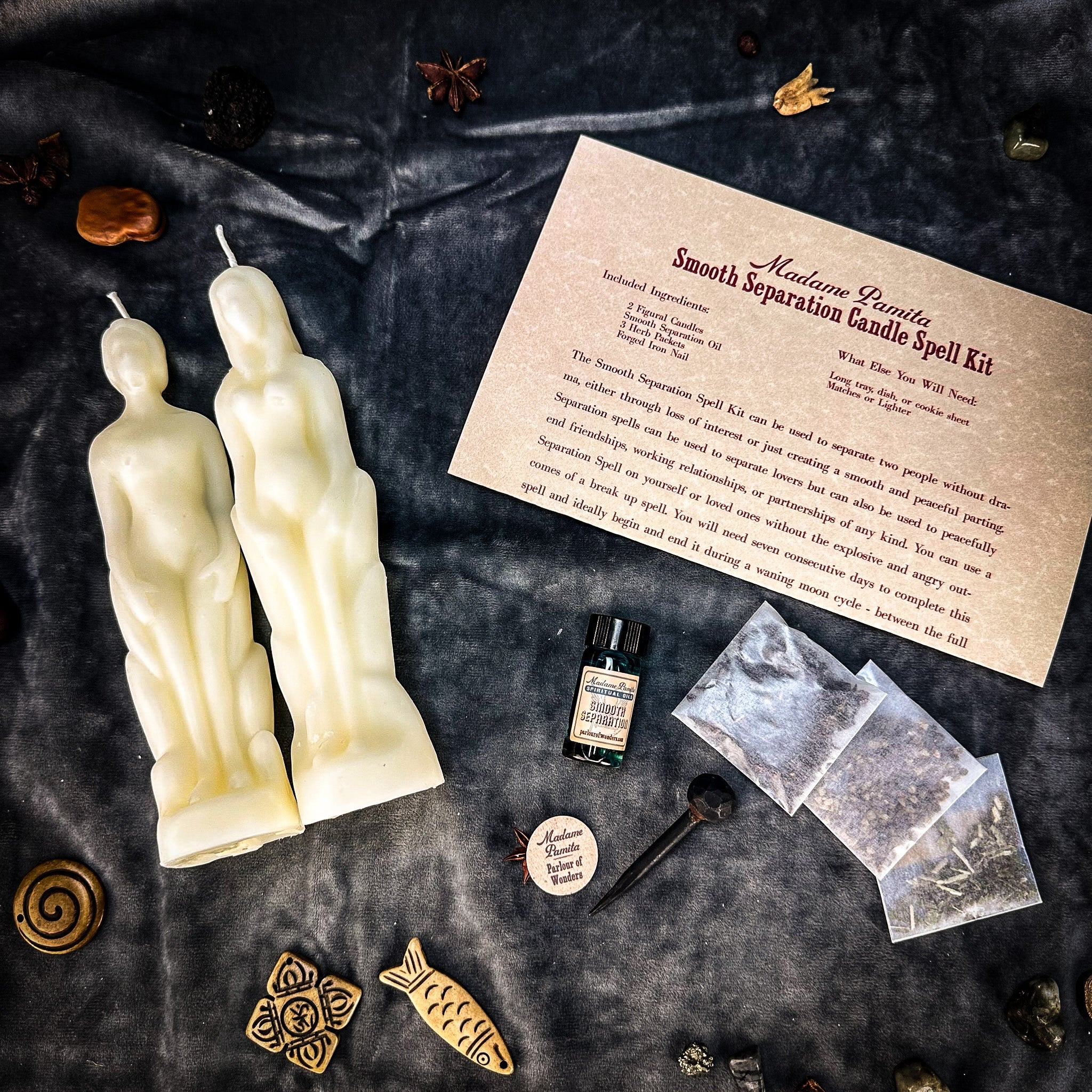 Smooth Separation Candle Spell Kit - Human/Female | Peaceful Parting | Candle Spell Kit | Wiccan Center