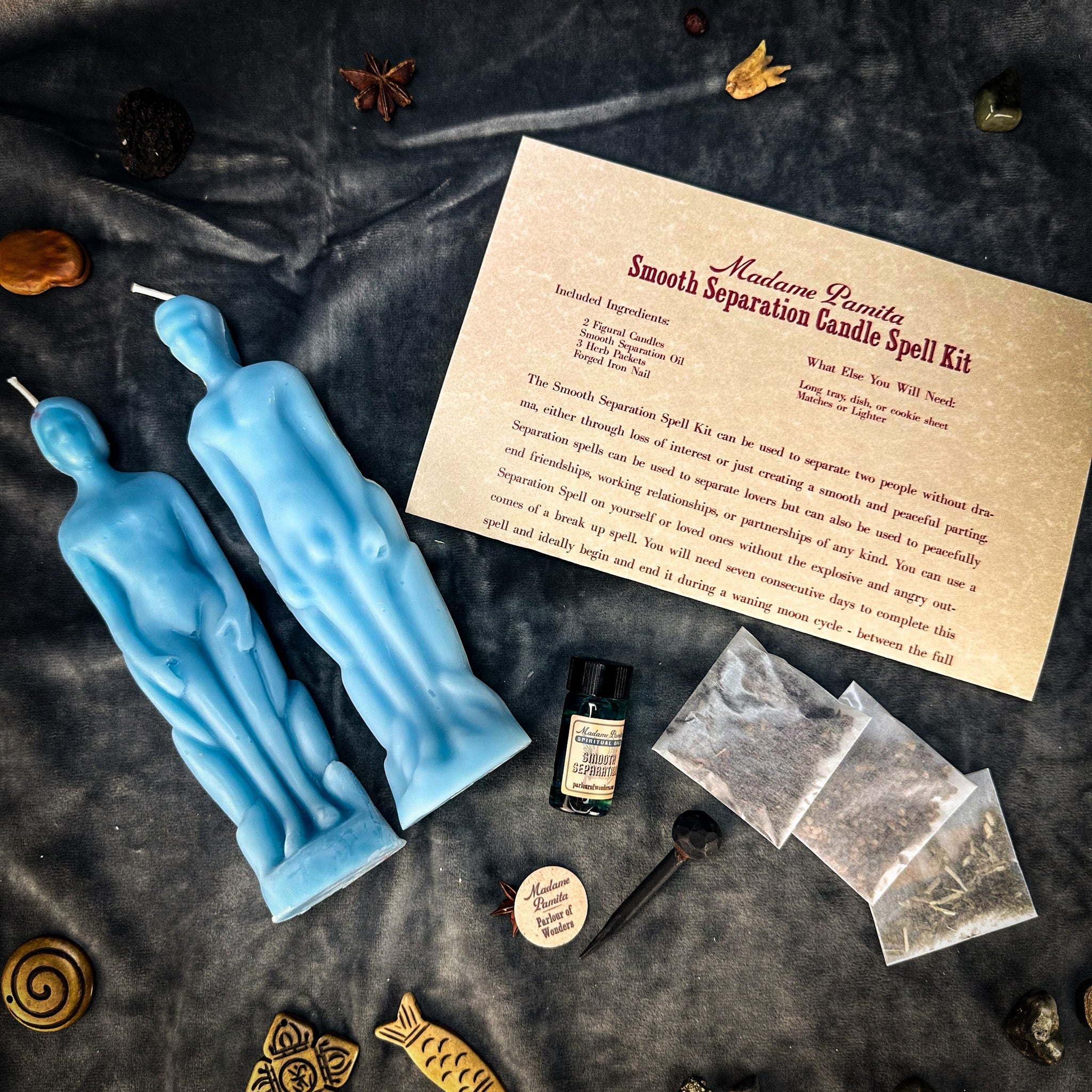 Smooth Separation Candle Spell Kit - Human/Male | Peaceful Parting | Candle Spell Kit | Wiccan Center