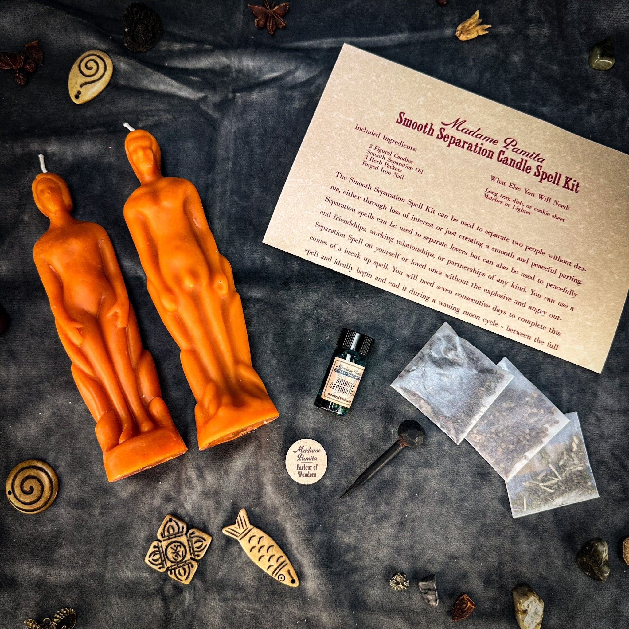 Smooth Separation Candle Spell Kit - Human/Male | Peaceful Parting | Candle Spell Kit | Wiccan Center