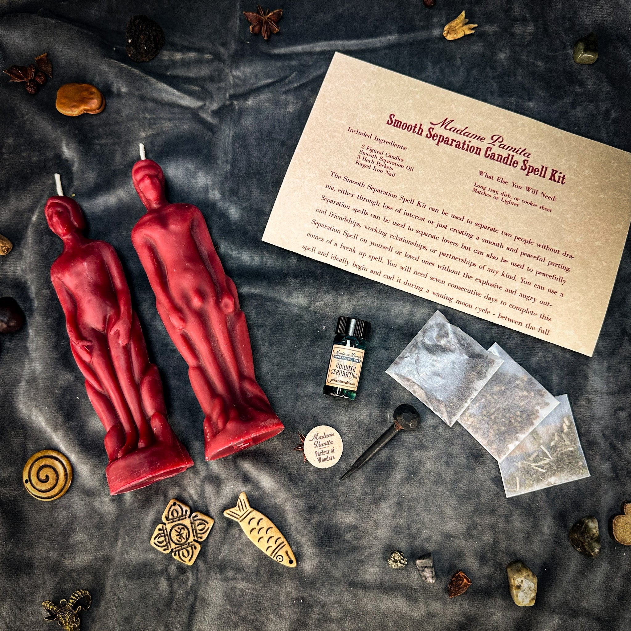 Smooth Separation Candle Spell Kit - Human/Male | Peaceful Parting | Candle Spell Kit | Wiccan Center