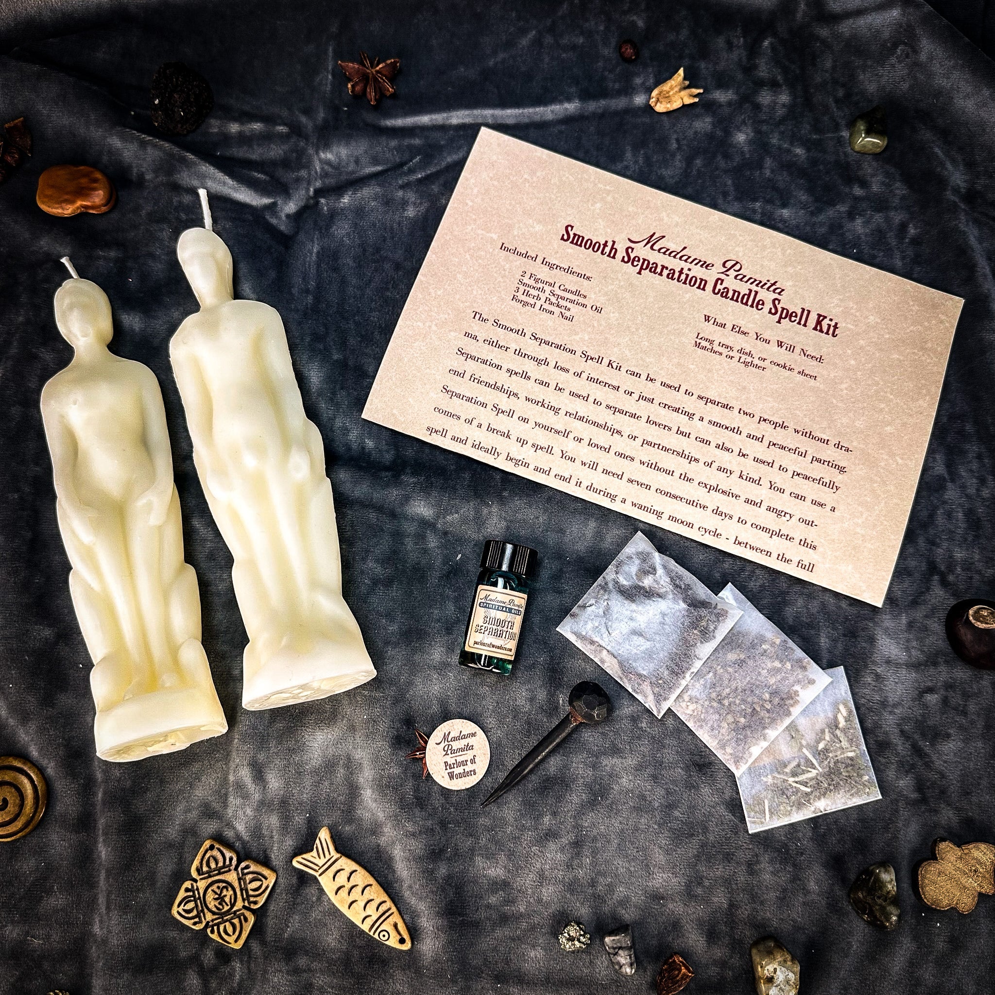 Smooth Separation Candle Spell Kit - Human/Male | Peaceful Parting | Candle Spell Kit | Wiccan Center