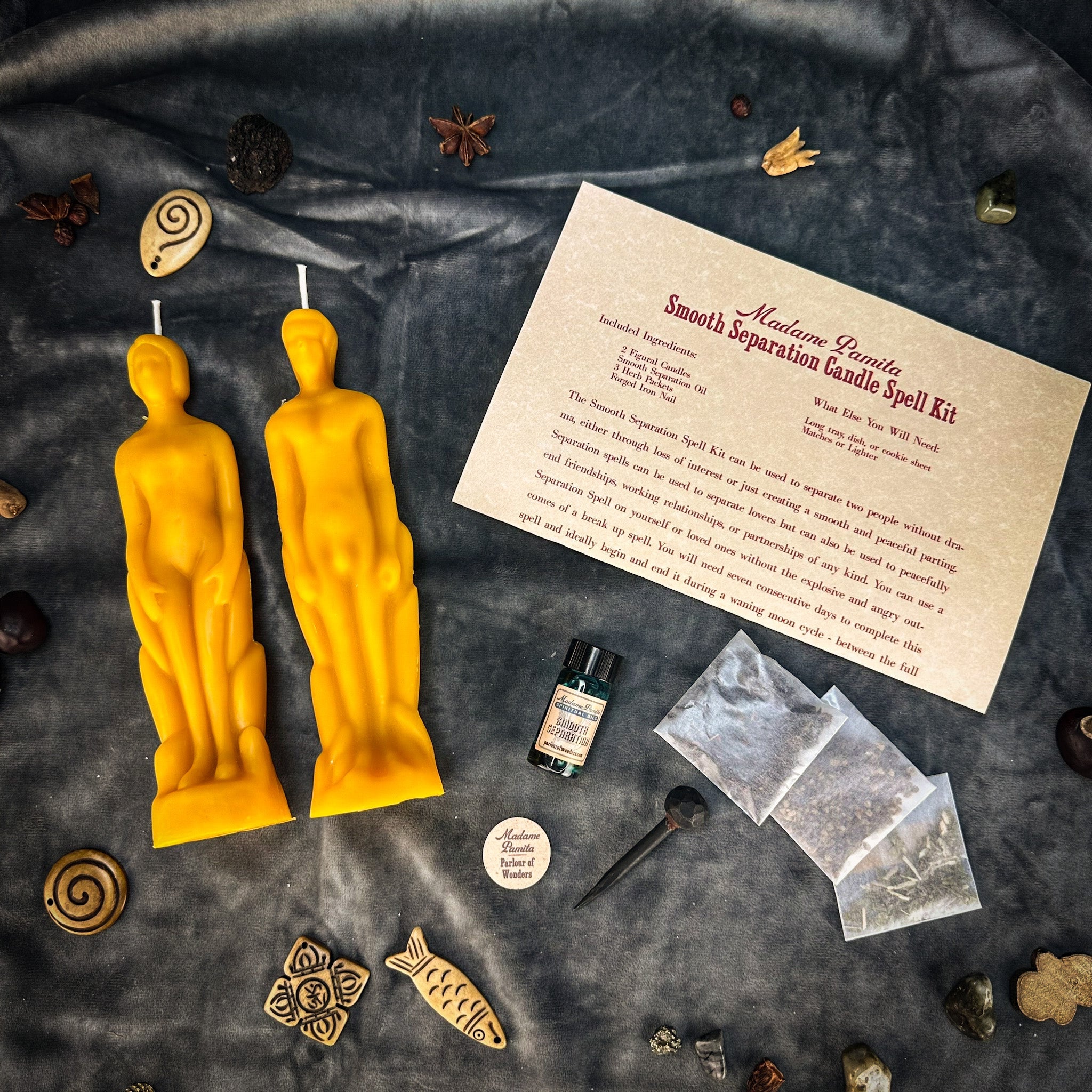 Smooth Separation Candle Spell Kit - Human/Male | Peaceful Parting | Candle Spell Kit | Wiccan Center