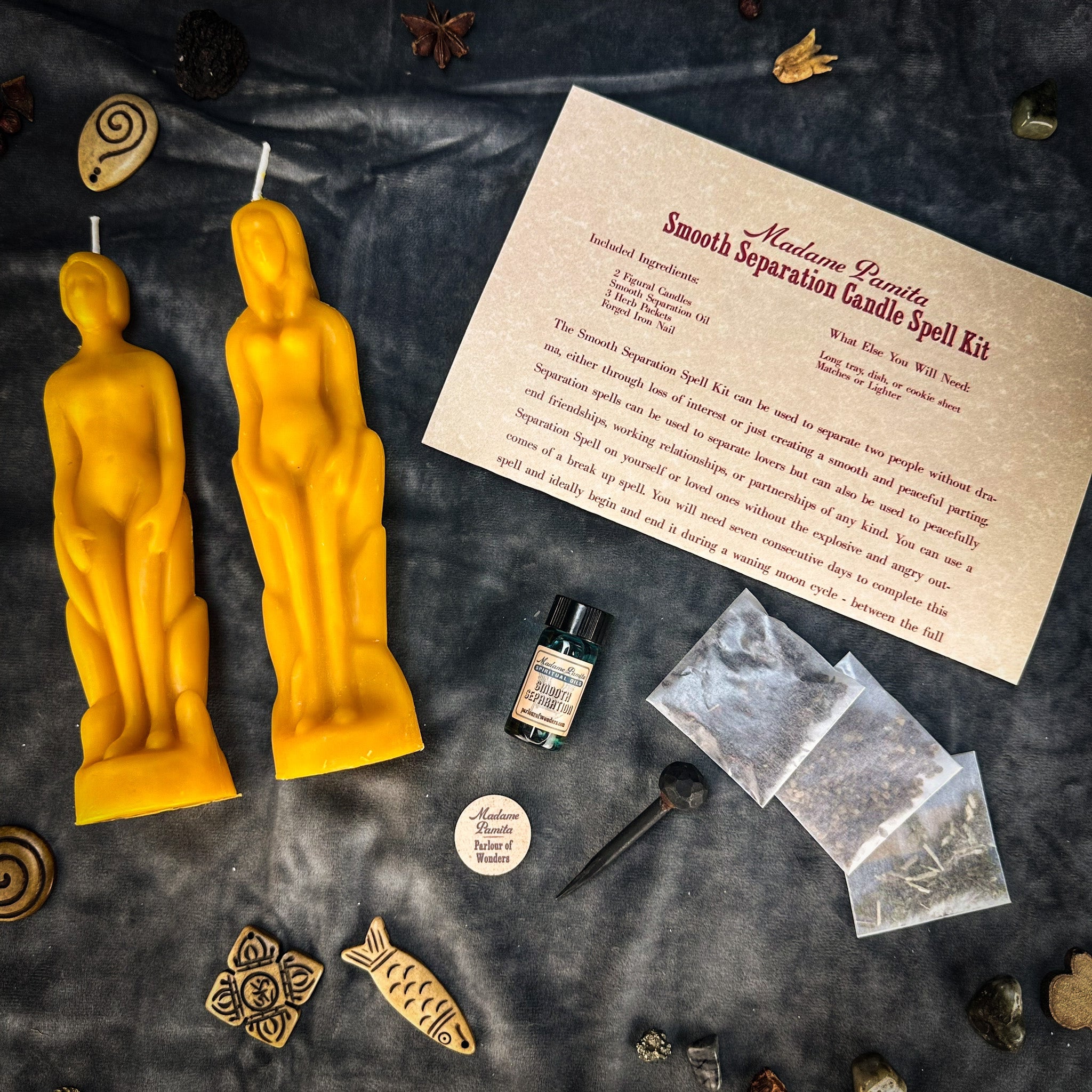 Smooth Separation Candle Spell Kit - Human/Female | Peaceful Parting | Candle Spell Kit | Wiccan Center