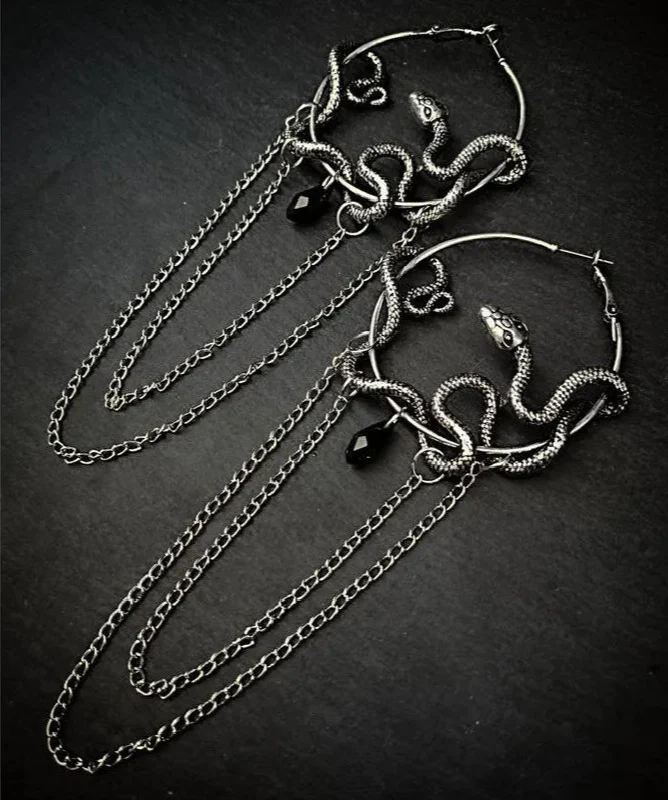 Snake Hoop Earrings | earrings | Wiccan Center