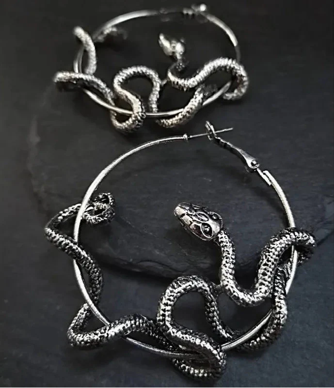 Snake Hoop Earrings | earrings | Wiccan Center