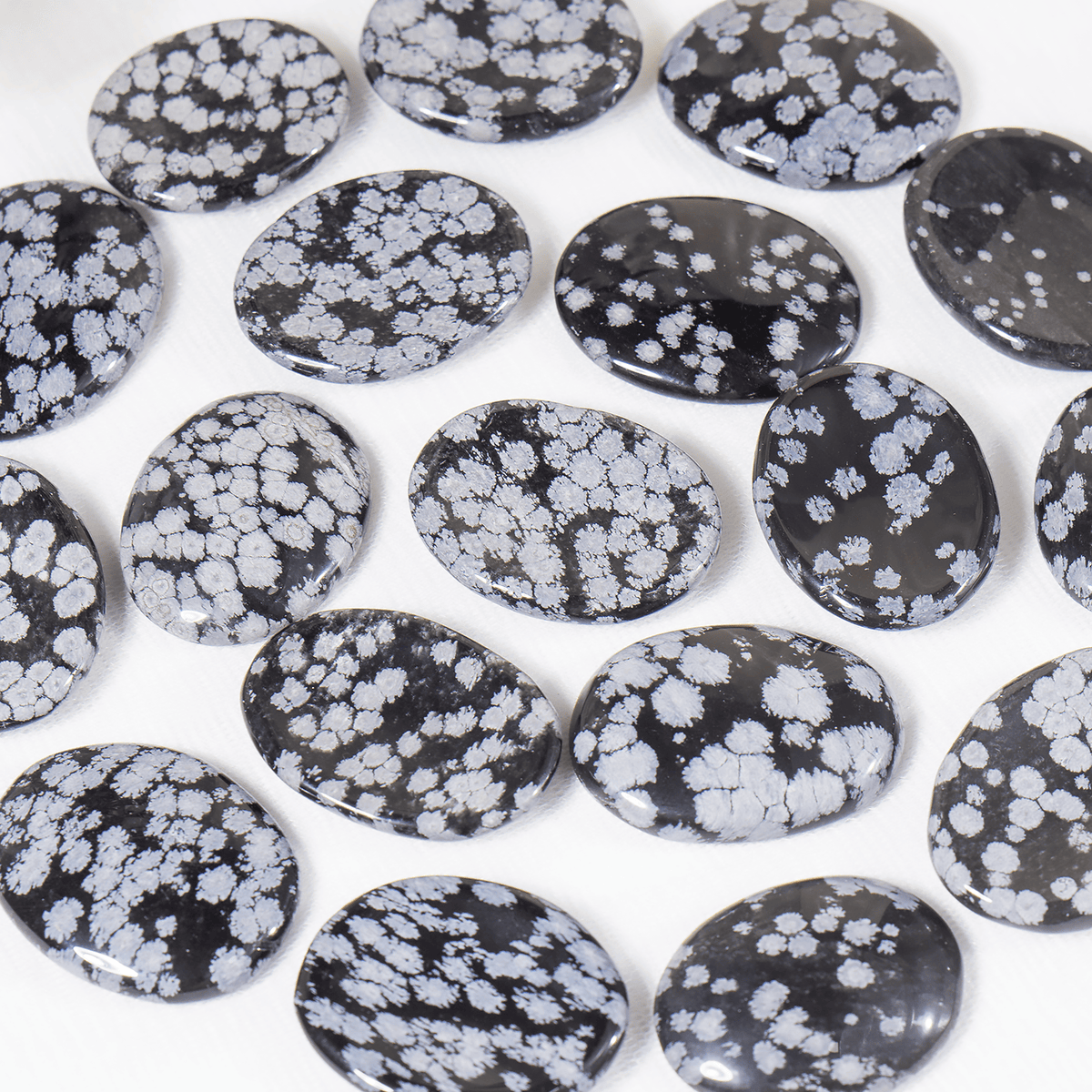 Snowflake Obsidian Pocket Stones (Angelic Communication and Past Life Recall) | Worry & Palm Stones | Wiccan Center