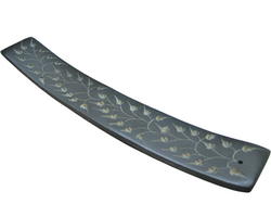 Black Soap Stone Ash Catcher (2)- Black Leaves on Vine- 006031 | INCENSES BURNERS | Wiccan Center