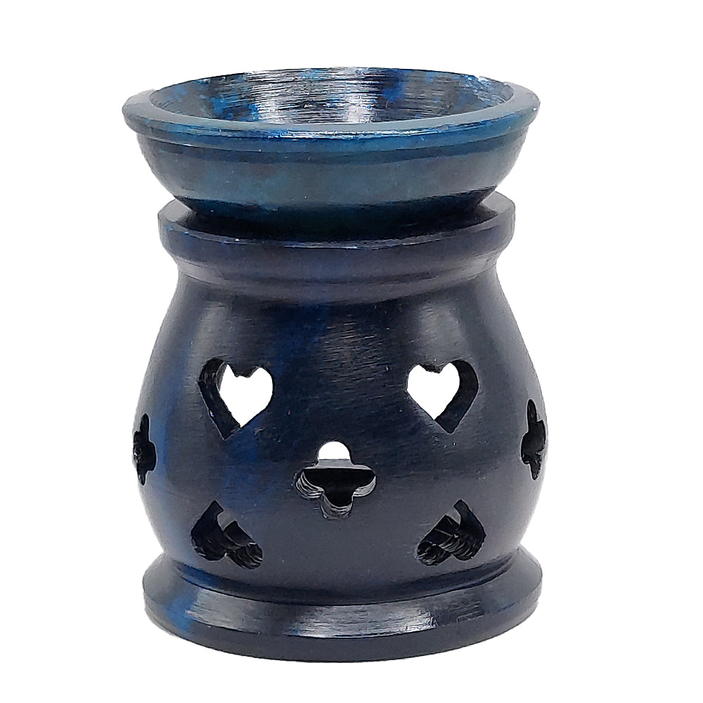 Blue Soapstone Aroma Lamp | Oil Burner | Wiccan Center
