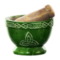Soapstone Mortar & Pestle Triquetra Green | Mortar & Pestle | Wiccan Center