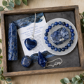 Sodalite Crystal Gift Set For Emotional Support and Protection, Real Polished Gemstones. | Merkaba & Platonic Solids | Wiccan Center