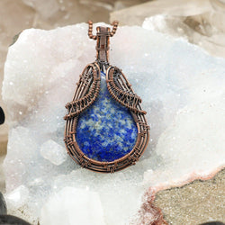 Sodalite Wire Wrap Crystal Pendant - Deep Blue | Wire Wraps | Wiccan Center