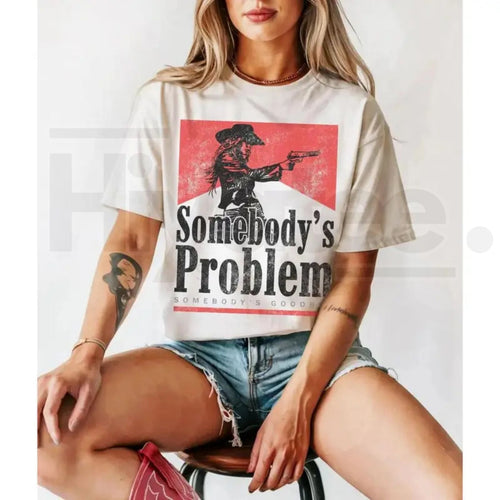 "Somebody's Problem" – Vintage 90s Country Western Concert Graphic Top | T-Shirt | Wiccan Center