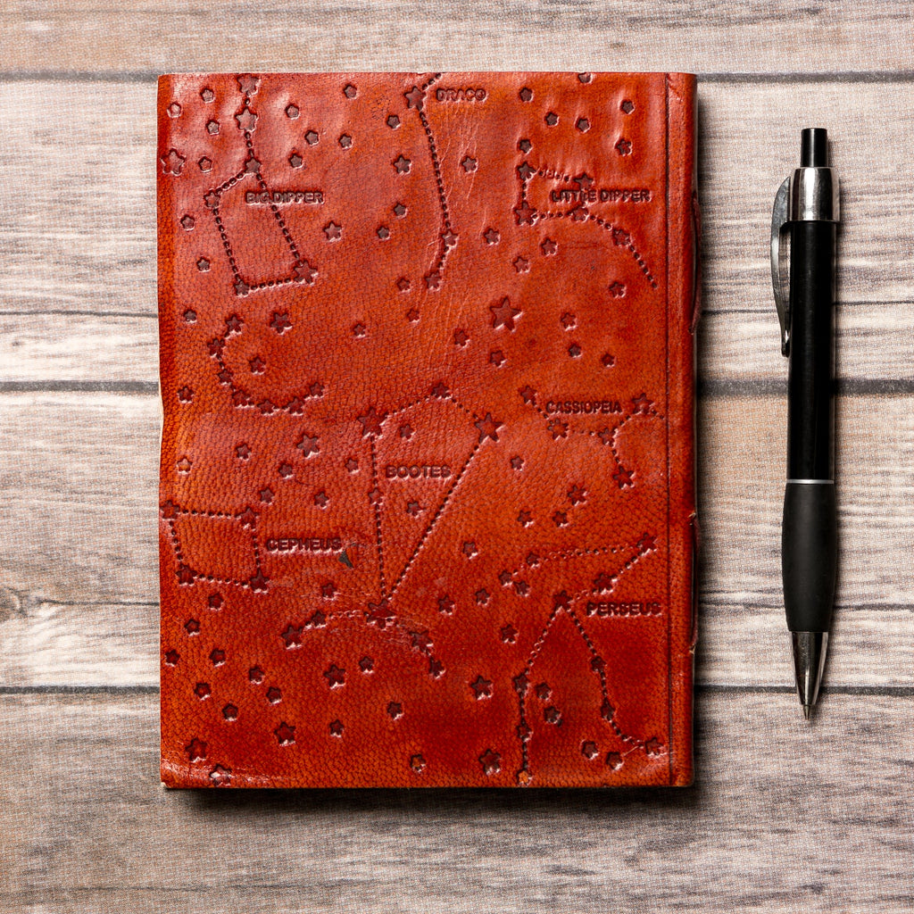 Astrology Zodiac Handmade Leather Journal | Journal | Wiccan Center