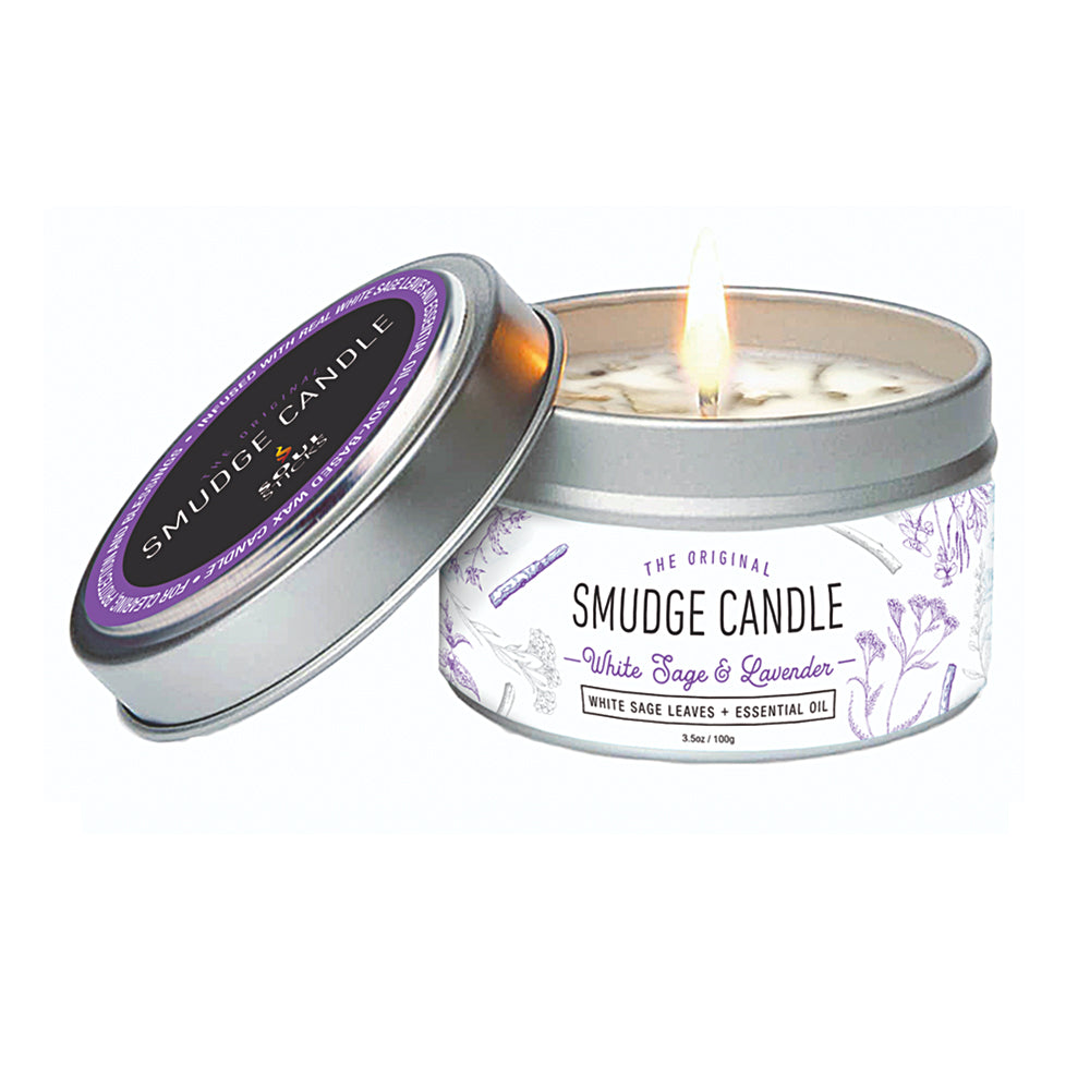 White Sage & Lavender Smudge Candle | Candle | Wiccan Center