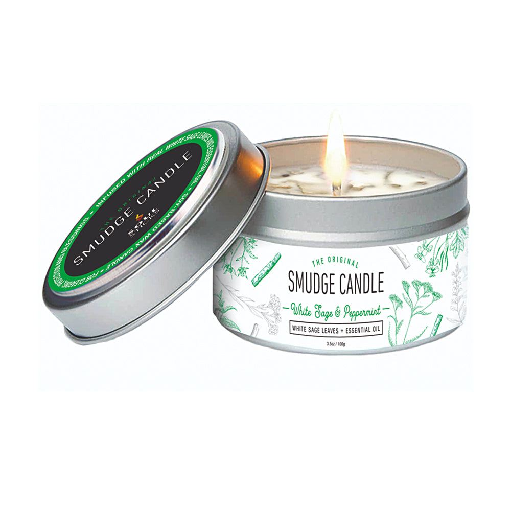 White Sage & Peppermint Smudge Candle | Candle | Wiccan Center
