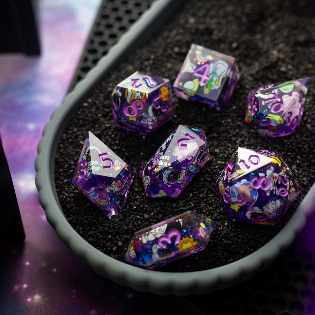Space Bear Handmade Resin DND Dice Set | Resin Dice | Wiccan Center