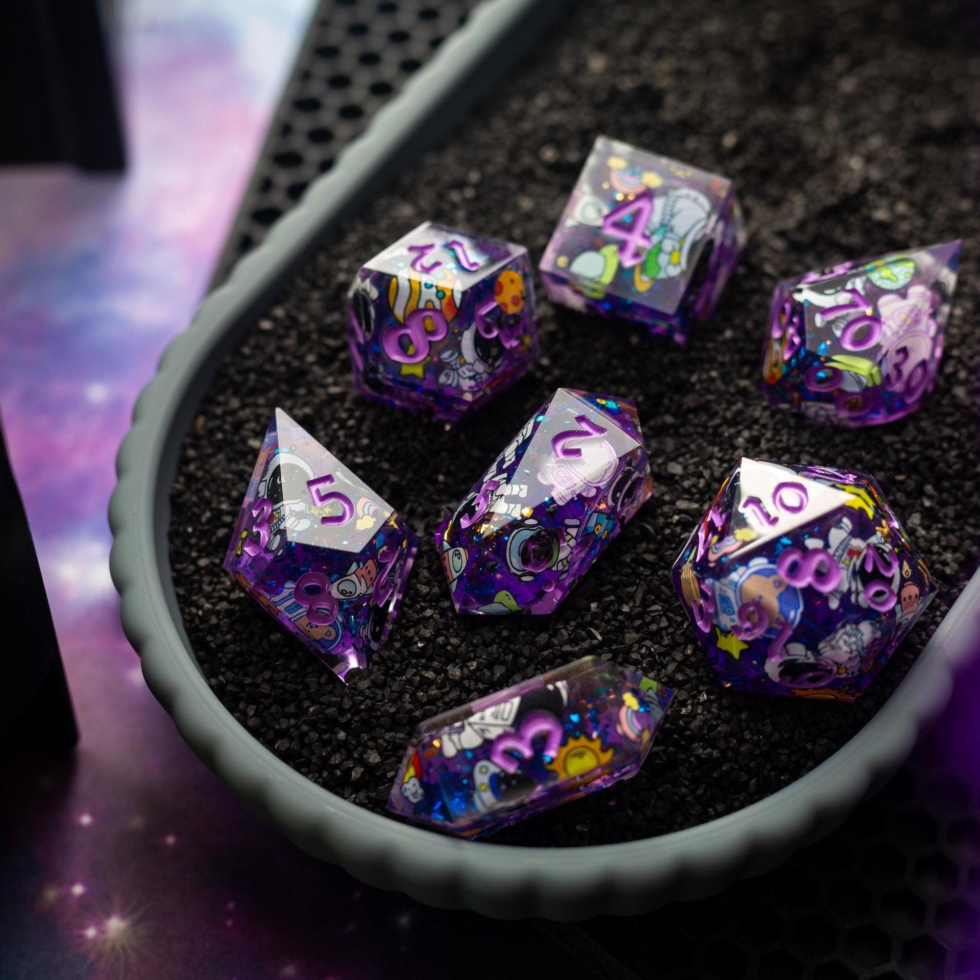 Space Bear Handmade Resin DND Dice Set | Resin Dice | Wiccan Center