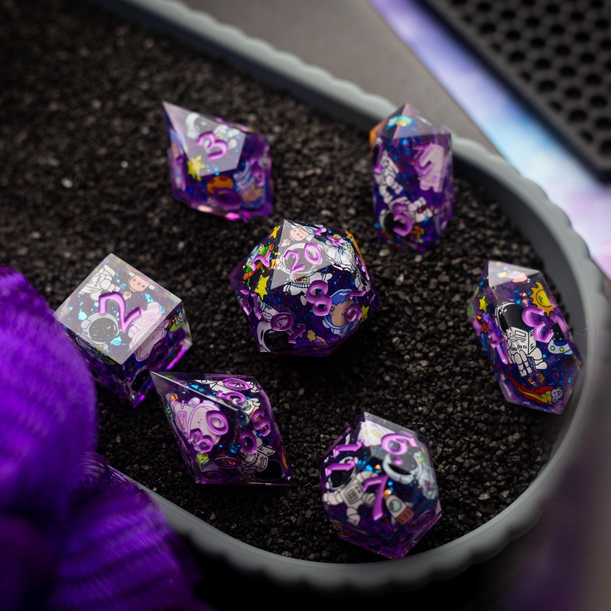 Space Bear Handmade Resin DND Dice Set | Resin Dice | Wiccan Center