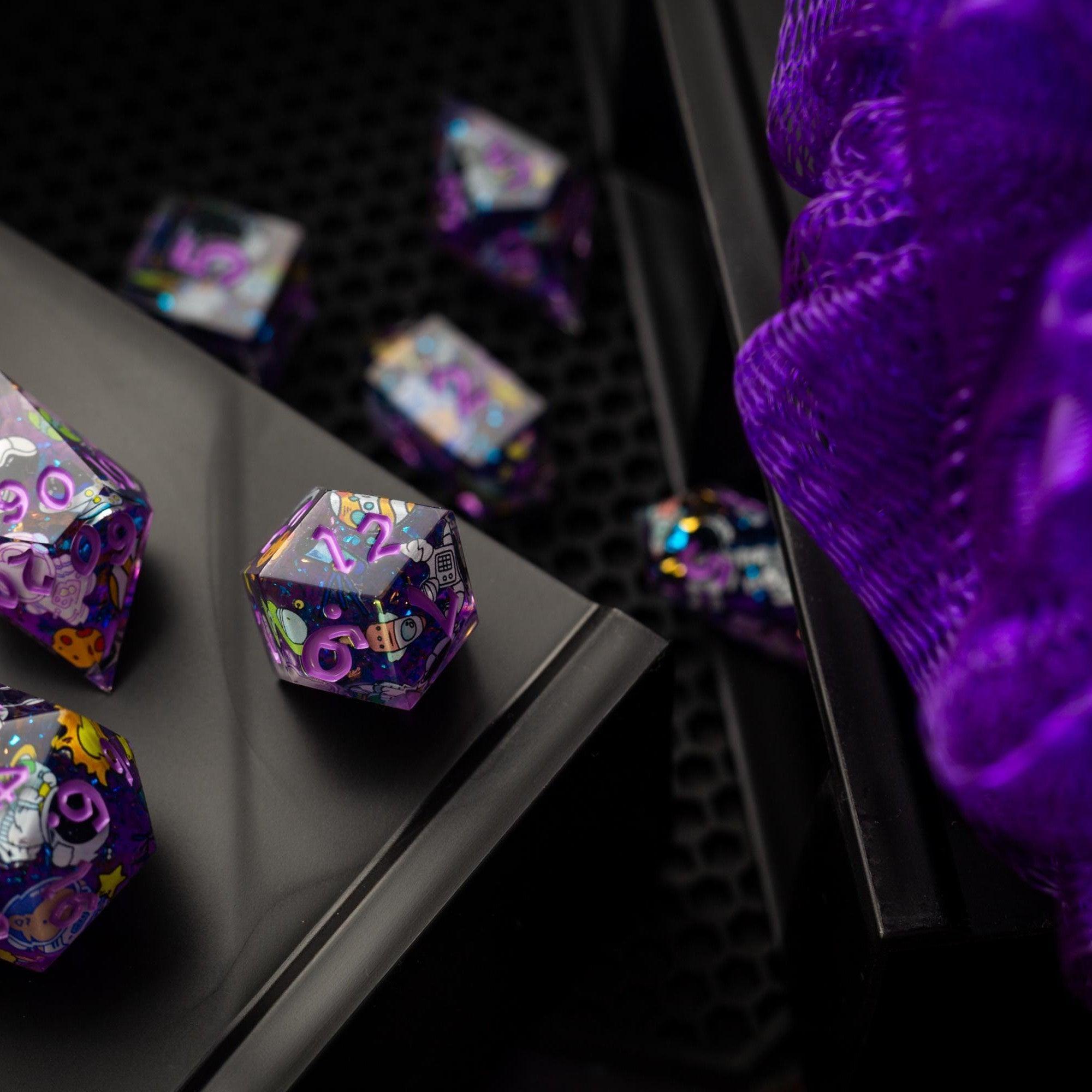 Space Bear Handmade Resin DND Dice Set | Resin Dice | Wiccan Center