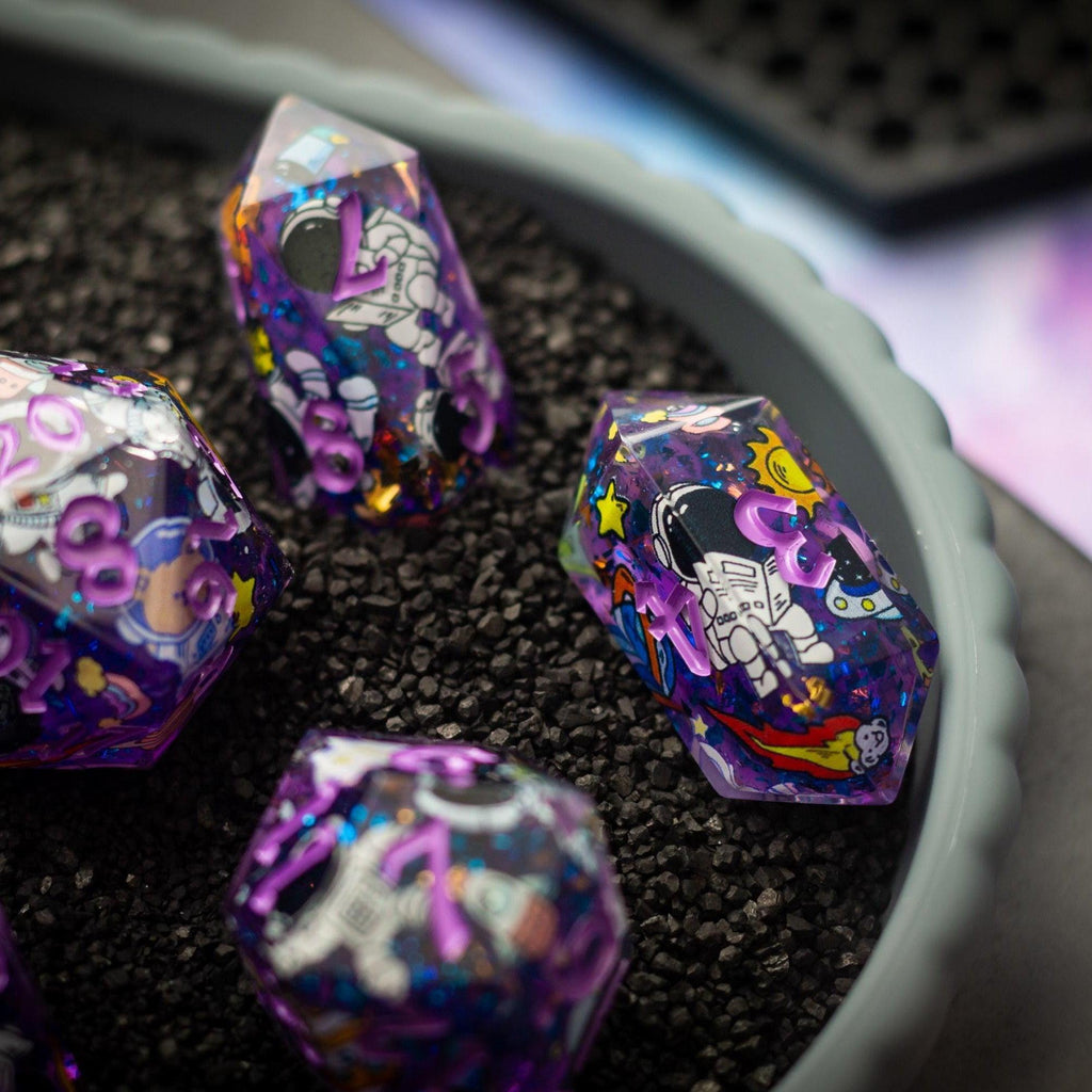 Space Bear Handmade Resin DND Dice Set | Resin Dice | Wiccan Center