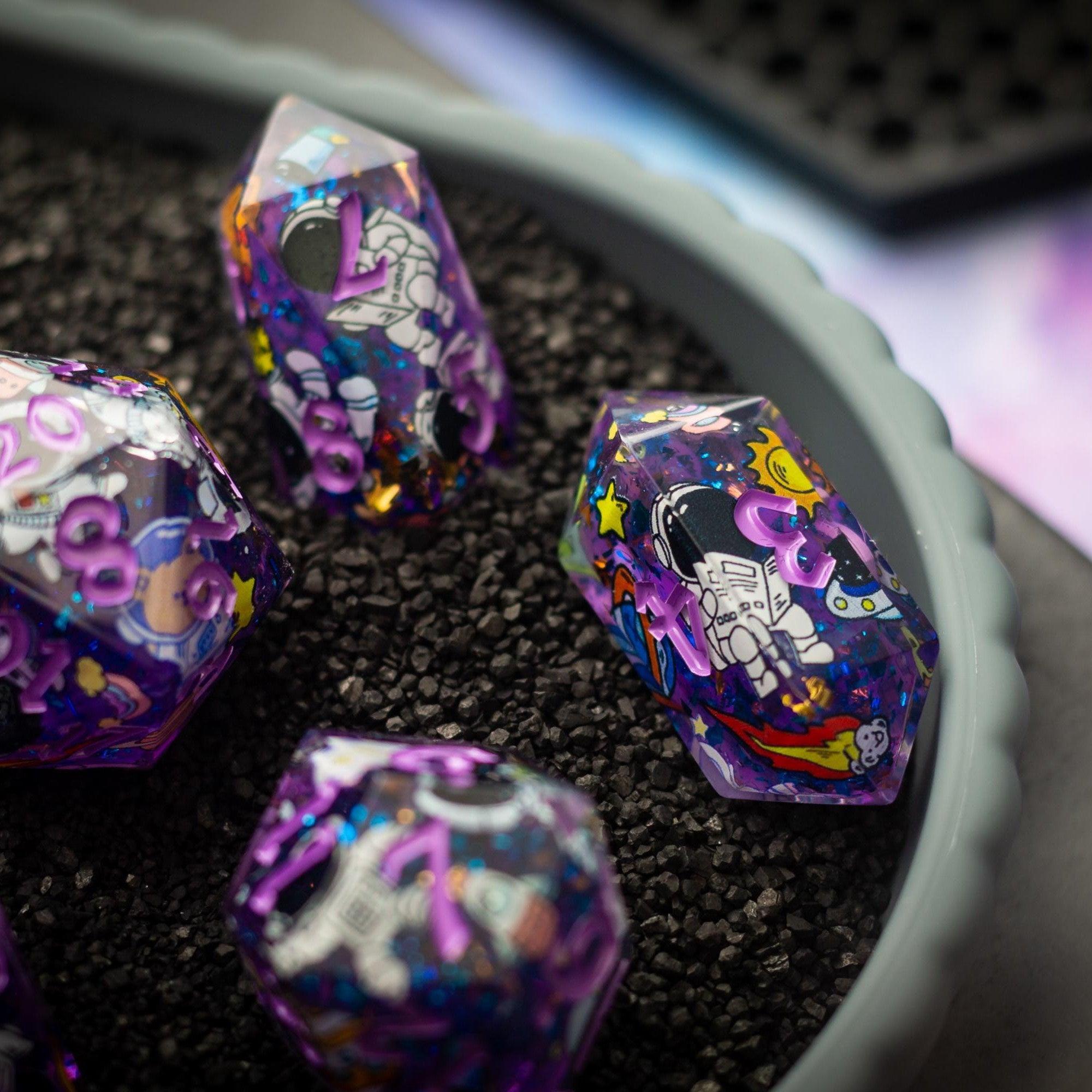 Space Bear Handmade Resin DND Dice Set | Resin Dice | Wiccan Center