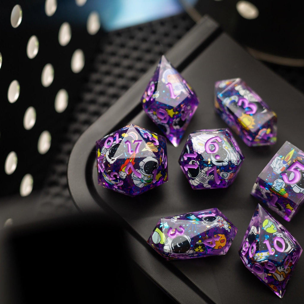Space Bear Handmade Resin DND Dice Set | Resin Dice | Wiccan Center