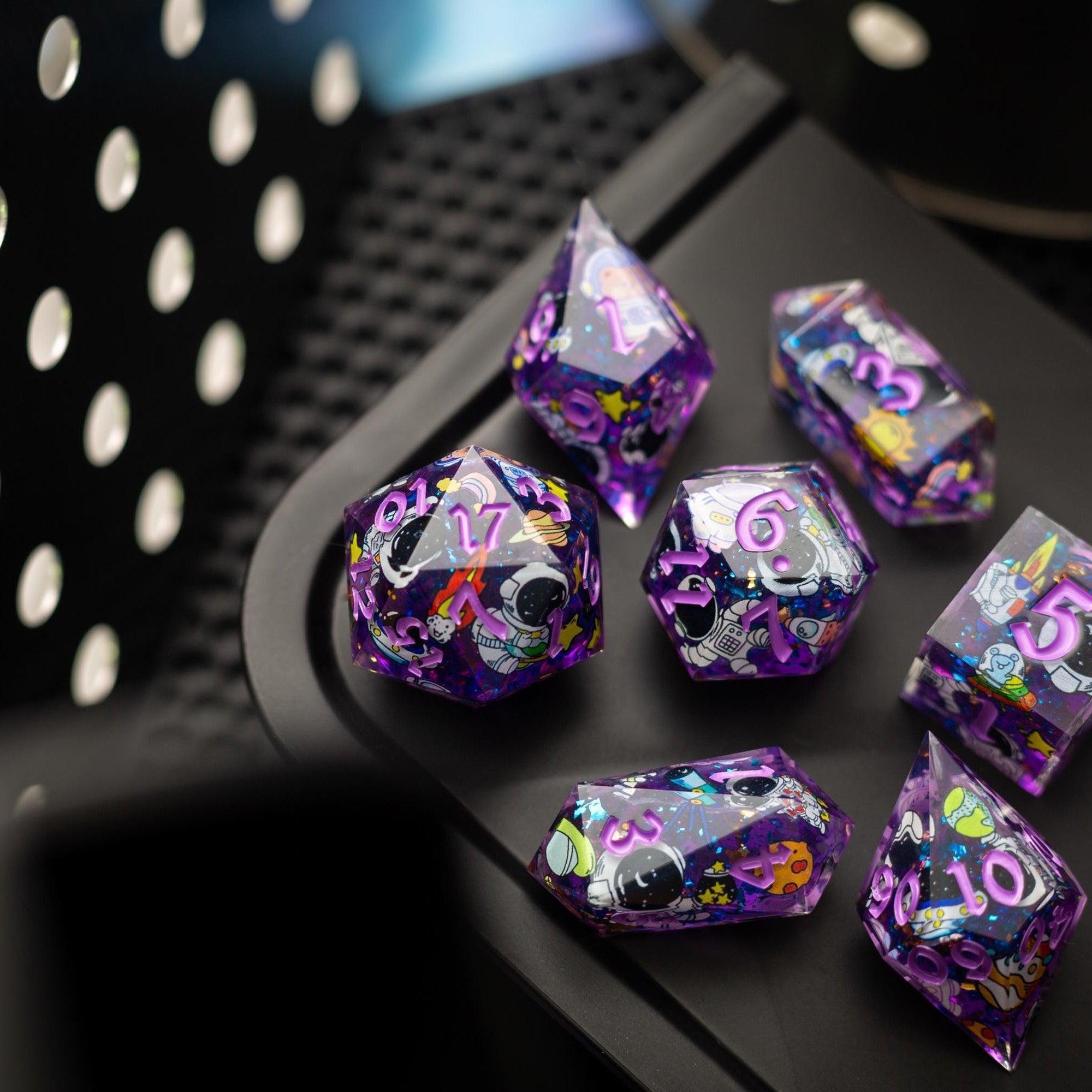 Space Bear Handmade Resin DND Dice Set | Resin Dice | Wiccan Center