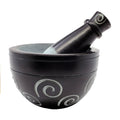 Mortar & Pestle - Spiral Soapstone - Black | Mortar & Pestle | Wiccan Center