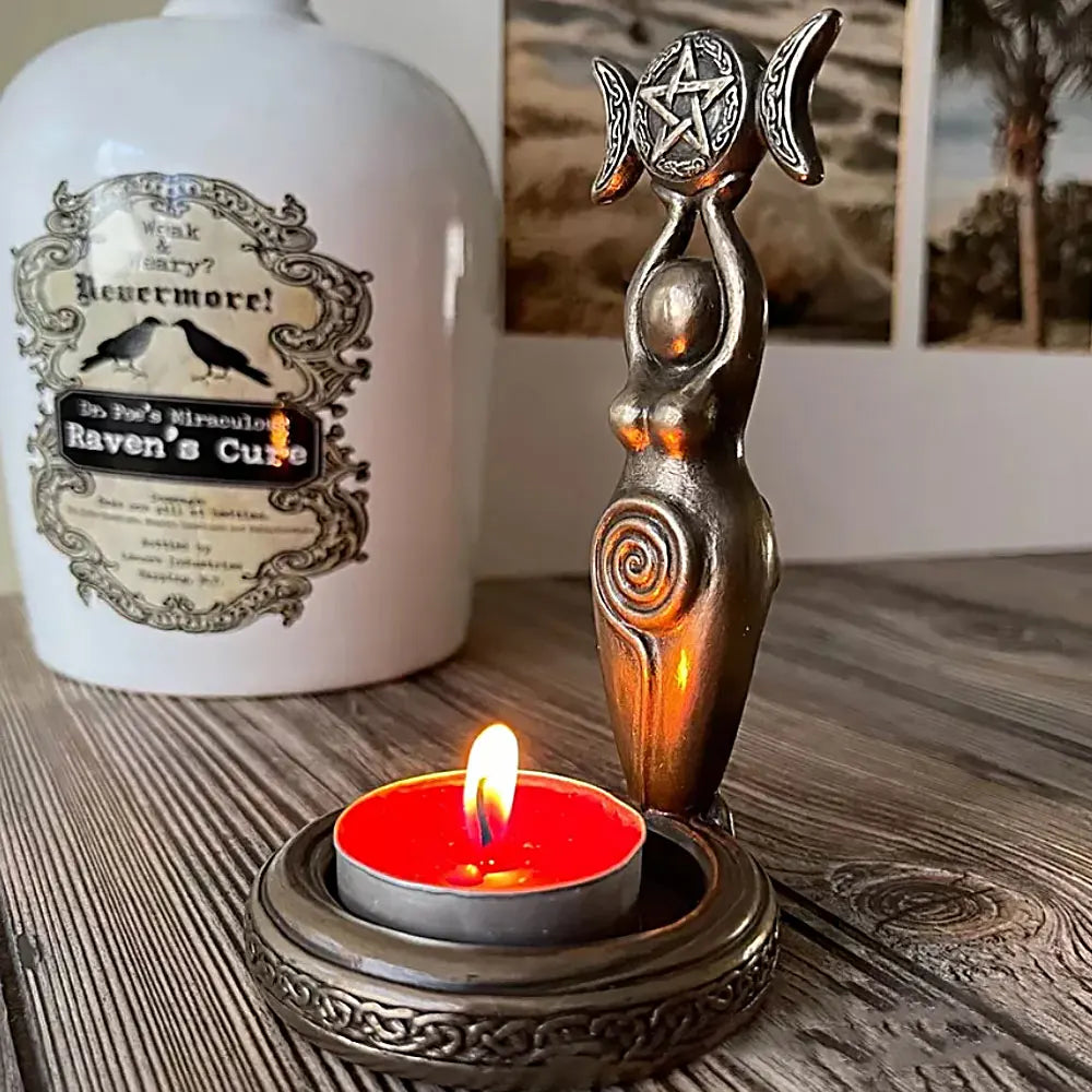 Goddess Triple Moon Candle Holder | Candle Holders | Wiccan Center