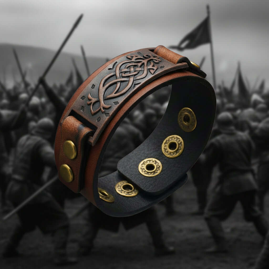 Square Leather Bracelet – Square Design Adjustable Wristband