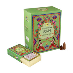 Sree Vani - Golden India Jasmine Backflow Incense Cones | Incense | Wiccan Center
