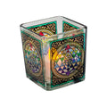 Sri Yantra Chakra Handcrafted Glass Square Votive Holder | Candle Holder | Wiccan Center