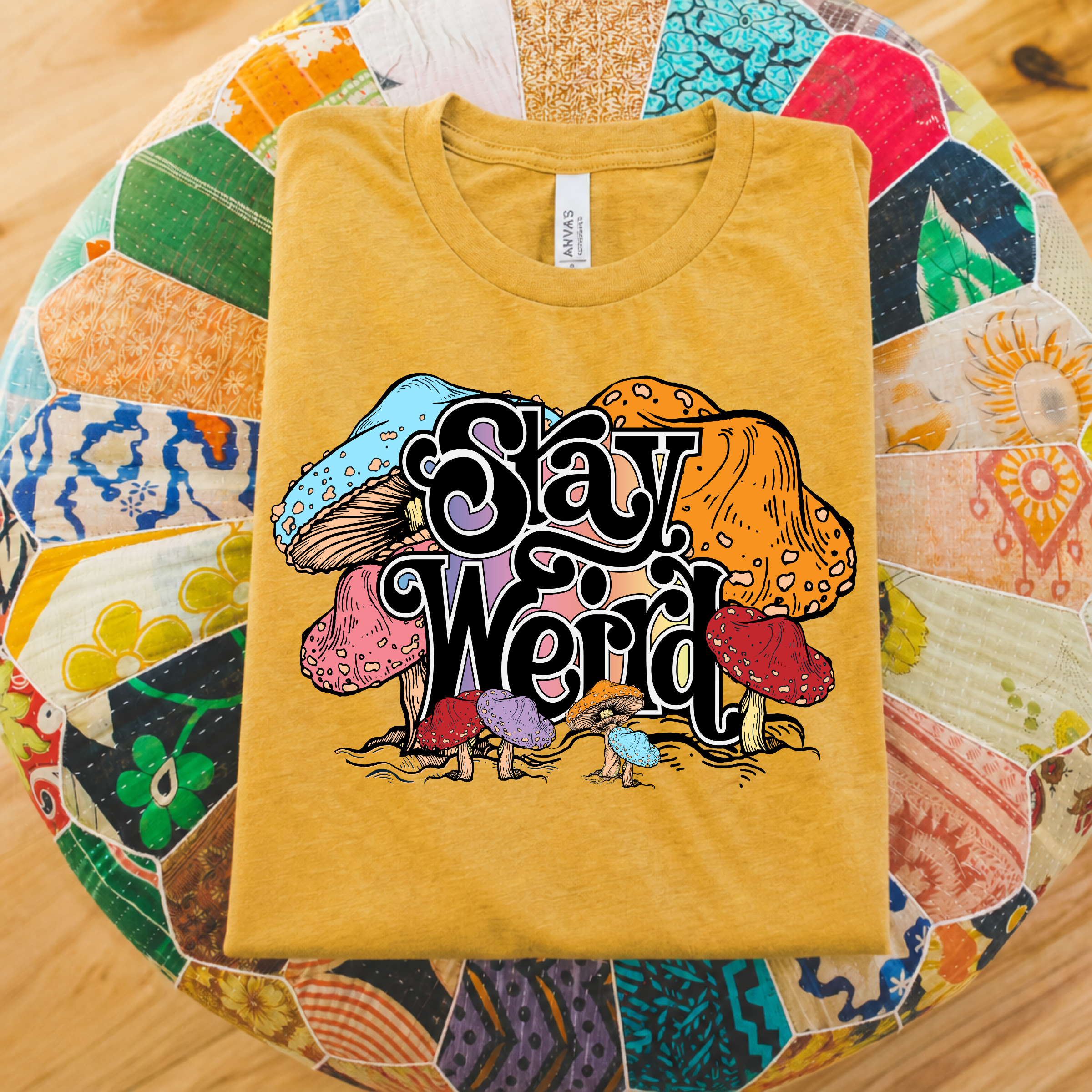 Stay Weird Mushroom Tee | Bella + Canvas Graphic T-Shirt